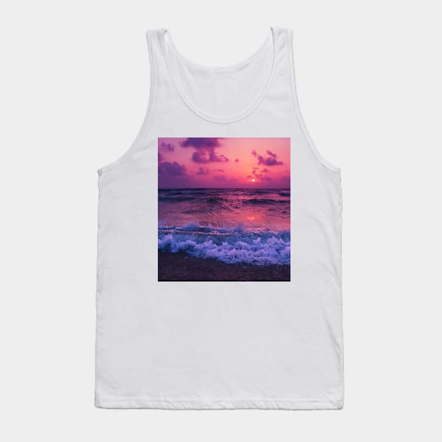 Pink Sunset Beach Tank Top by NewburyBoutique